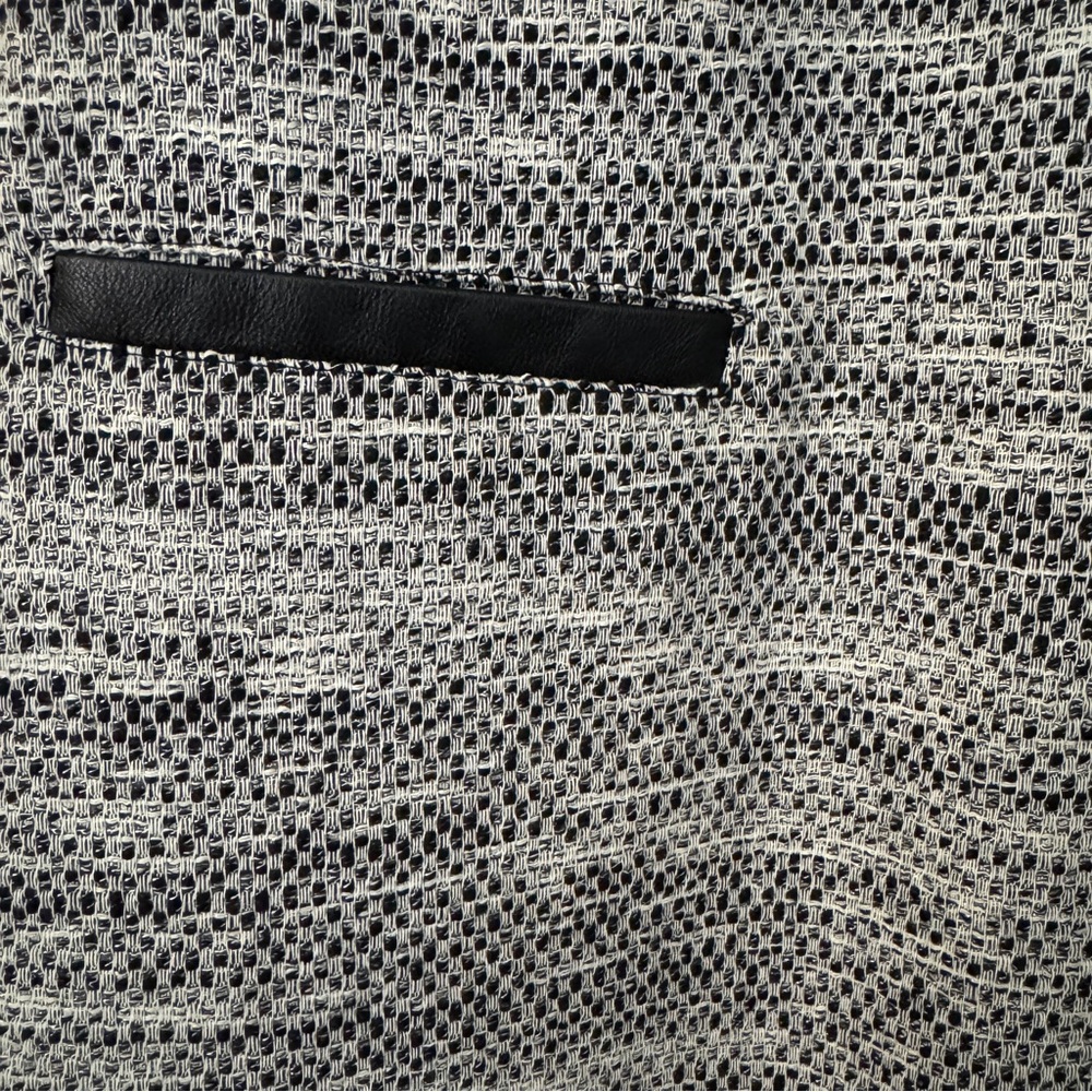 Theory Black White Tweed Sheath Dress Sleeveless Textured Shift Dress Size 2 - Picture 4 of 8